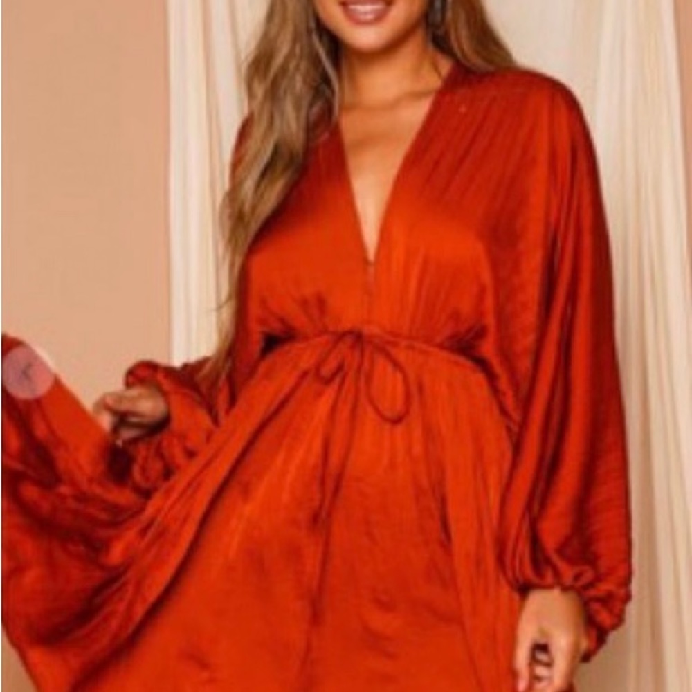Peach Love California Silk Orange Dress